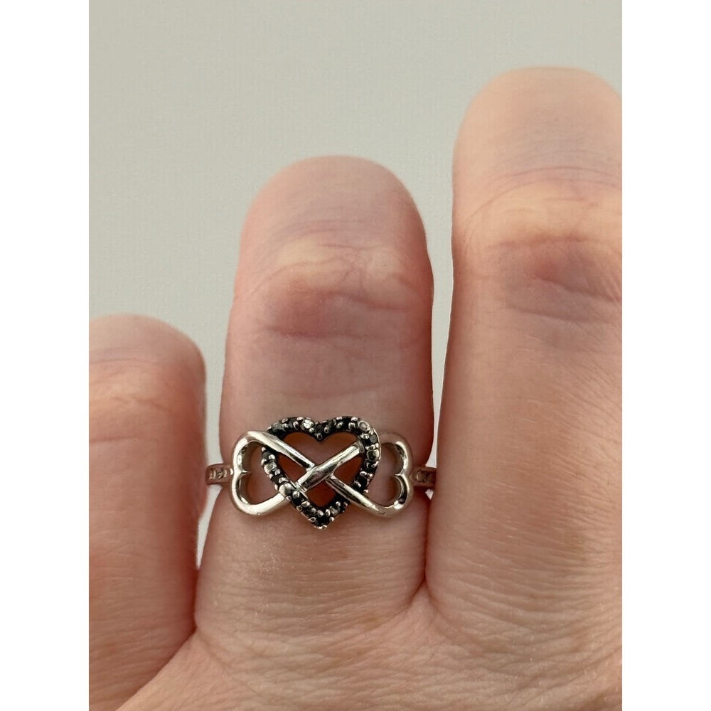 JWBR Sterling Silver Heart Infinity Ring‎ Size 7 - Picture 2 of 14